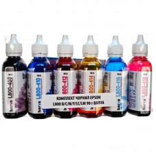 Комплект чернил Barva EPSON L800 / L810 / L850 / L1800 B / C / M / Y / LC / LM (T6731) (L800-090-MP) 6 х 90 грамм