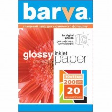 Фотобумага Barva, глянцевая, 200г/м2, 10x15, 20л (IP-C200-026)