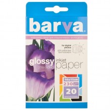 Фотобумага Barva, глянцевая, 230г/м2, 10x15, 20л (IP-C230-014)