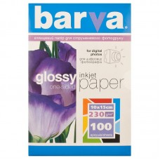 Фотобумага Barva, глянцевая, 230г/м2, 10x15, 100л (IP-C230-126)