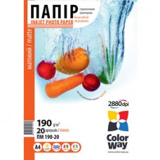 Фотобумага CW матовая 190g/m2, 10x15, 20л (PM1900204R)