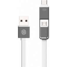 Кабель Nillkin Plus USB - USB Type-C + MicroUSB 1.2m, White (6284113), артикул 6284113 , производитель 